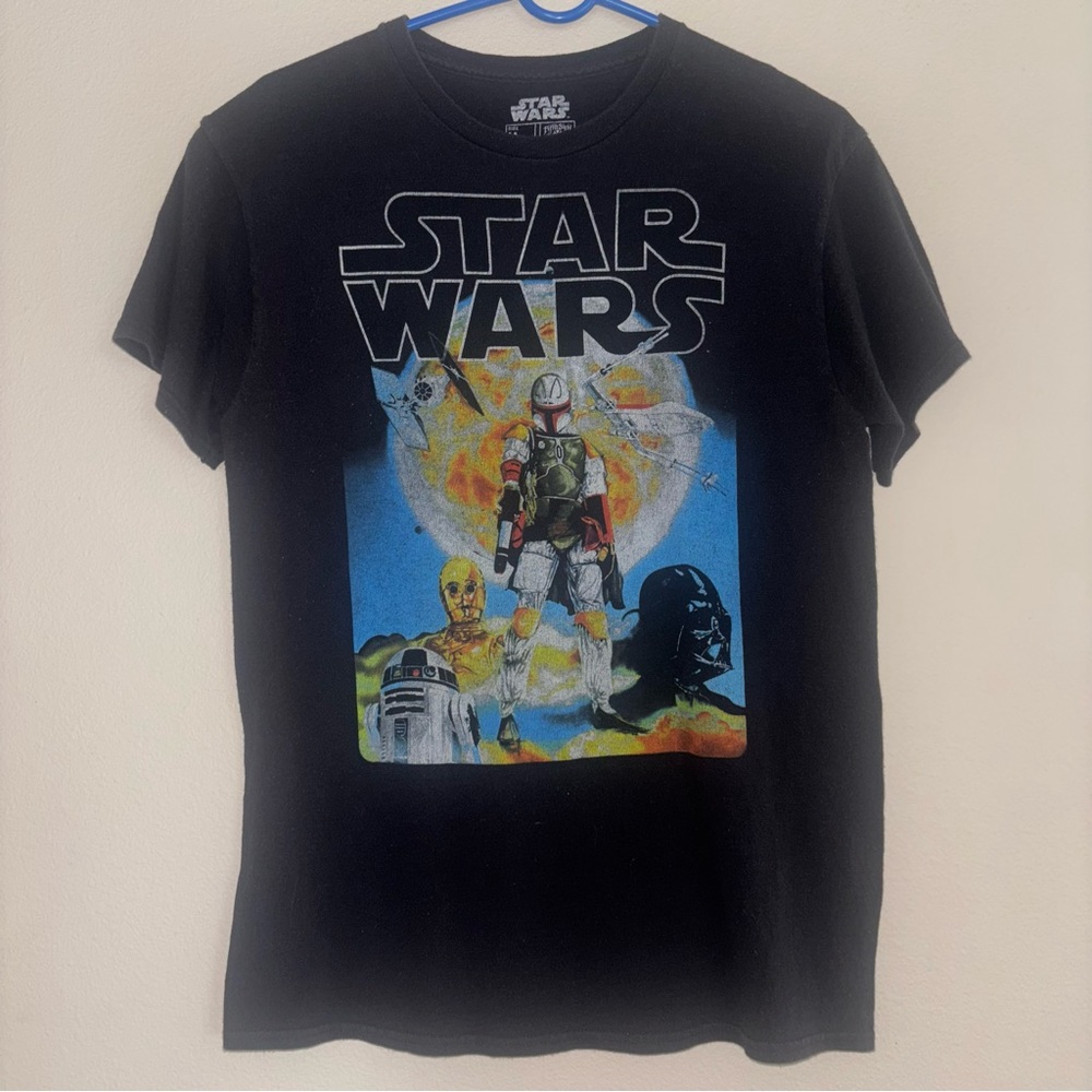 Star Wars Boba Fett Bounty Hunter and Droids Graphic T-Shirt T-Shirt